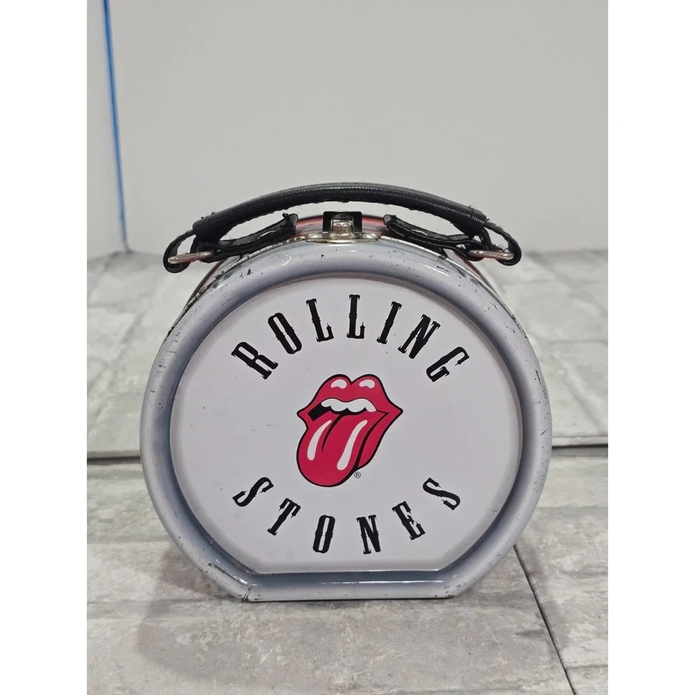 Rolling Stones Drum Lunch Box Tin Tote Vandor Collectible Man Cave She Shed Flaw